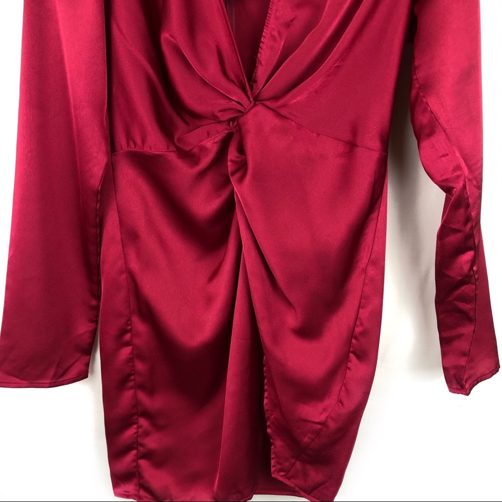 Prettylittlething Red Satin Dress NWT Size 8 - Picture 6 of 8